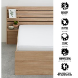 Degrees Home - Ecopur - Waterproof Mattress Protector - Mattress Protector 135 - Bed 135 x 190/200 - Breathable - Without Zip - 100% Cotton Terry Cloth