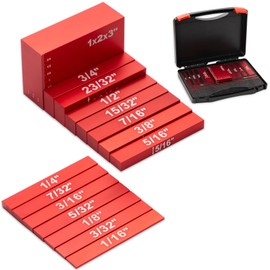 GQGP Setup Blocks Height Gauge Set,15 PCS Precision Aluminum Router Table Setup Bars, Laser Engraved Size Markings Gauge Set Up Blocks for Woodworking Measuring Tool Router Table Saw Height Gauge