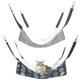 louuuou 2 PCS Cat Hammock Bed Cat Radiator Bed, Guinea Pig Hammock Pet, Comfortable Animal Rest Bedding, Suitable for Cage Corners Windowsills and Indoor Fences Soft and Comfortable Easy to Install