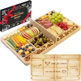 DWATAN Tennis Court Charcuterie Board with Net, 17.3-Inch Bamboo Tray