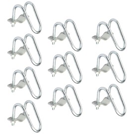 10 PCS Cross-Connector Pipe Clamp for 1-1/4" (1.25" OD) Round Tube, Crossover Clamps for Greenhouse, Chain Link Fence