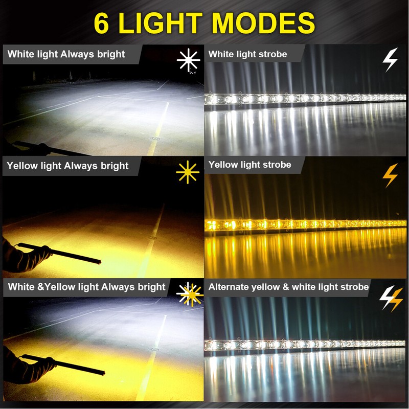 COLIGHT Slim 50"inch LED Light Bar Strobe Amber White Spot