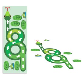 Sensory Path Decals Floor Stickers Hopscotch Classroom Decor - Snake Number 8 Floor Decals for Boosting Gross Motor Skills