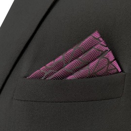 S&W SHLAX&WING Mens Pocket Squares Purple with Dark Fringe Groom's Accessories