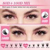Sixstarhair Individual Eyelashes 80D+100D Thick Cluster Lashes with Bond and