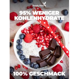 Simply Keto Porridge ohne Zuckerzusatz - 95% weniger Kohlenhydrate - Ohne Haferflocken - Geeignet für Lower Carb* Frühstück & Ketogene Ernährung - Paleo, Vegan & Glutenfrei - (260g)
