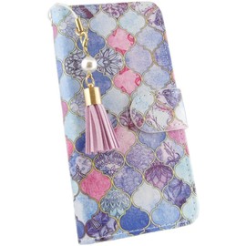 basio4 case notebook type kyv47 case notebook charm tassel strap card holder cute TPU stand function basio 4 case basio 4 cover (BASIO 4 / KYV47, Blue Bird)