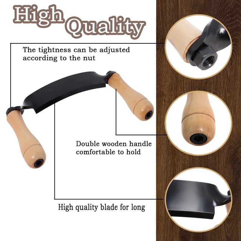 Draw Shave Knife, 8in Curved Draw Knife, Curved Draw Shave