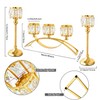 3 Arms Crystal Bowl Tealight Candelabra Votive Candle Stand, Wedding