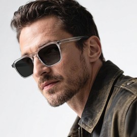 CARFIA Square Sunglasses for Men Polarized Retro 60s Design, Hand-crafted Acetate, UV400 Protection Cool Sun Glasses