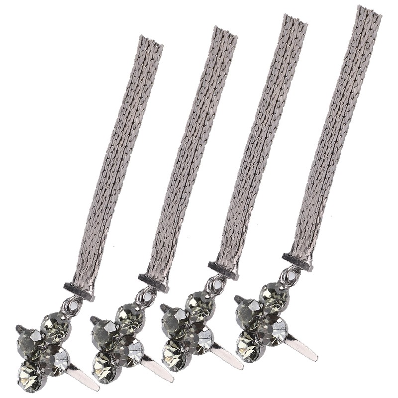 4Pcs Shoe Clips 4 Diamond Tassel Claw Chain Women's Boots