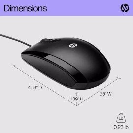 HP X500 - Wired USB Mouse for Windows PC Desktop, Laptop, Notebook, Mac, Compute