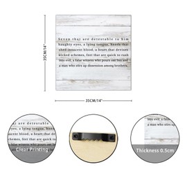 Seven That are Detestable to Him Haughty Eyes Wooden Sign Classic Wall Plaque Family Quote Wood Panels Wood Decor Farmhouse Wall Hanging Plaque for Grandpa Papa Dad Boyfriend Teacher 14x14in