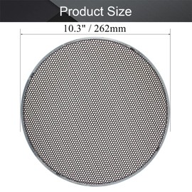 Fielect 10inch /262mm Speaker Grill Mesh Decorative Circle Woofer Guard Protector Cover Audio Accessories Black Grill Silver Trim