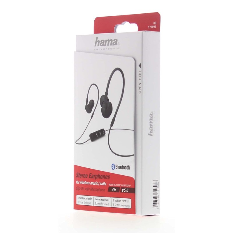 Hama Run BT Stereo- Kopfhörer, binaural, Bluetooth, Schwarz