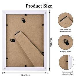 Luoqun88 Picture Frame A4 Set of 3,Versatile A4 Picture Frame 21 x 29.7cm,A4 Frame,A4 Picture Frame,A4 Poster Frame,A4 certificate frame,Freestanding and Wall Mountable-White