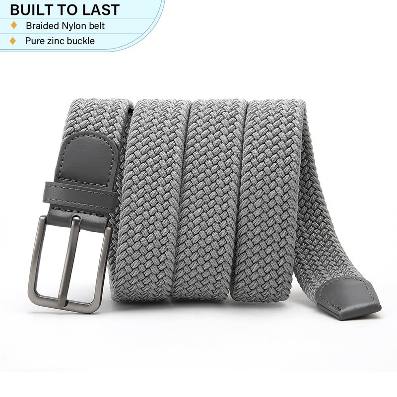 DOOPAI Elastic Stretch Belts for Men Women, Braided Belt Men