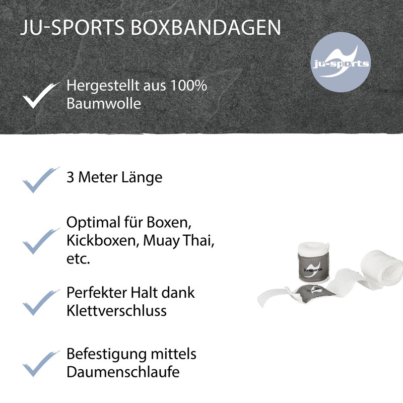 Ju-Sports Boxing Bandages pink Size:3 m Länge