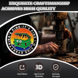 Cartoon Style Dumpster Fire Coin, Dumpster Fire Challenge Coin - Funny Office Desk Accessories - Novelty Coins Pocket Token - Inspirational Office Gifts for Men Women Coworker