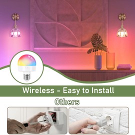 Vintage Battery Operated Wall Sconces Sets Of Two,Indoor not Hardwired Amber Tulip Glass Lampshade Fixtures,Rechargeable Wireless RGB Wall Lights with Dimmable Remote Control,for Bedroom Living Room