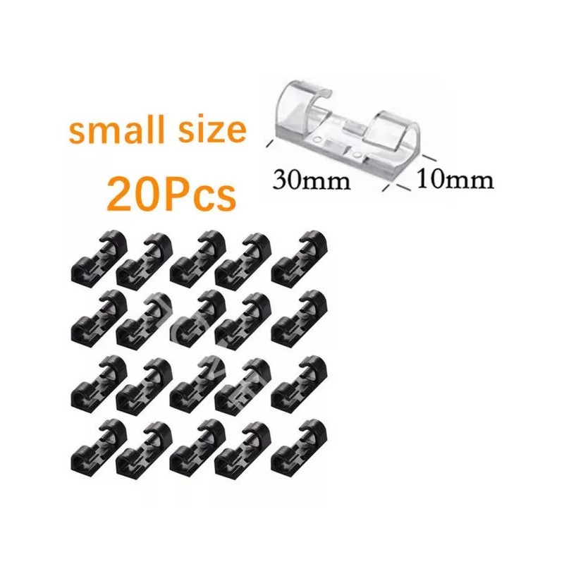 Estuchelandia Clip Organizador De Cables Autoadhesivo Sujetador Usb 20pzas