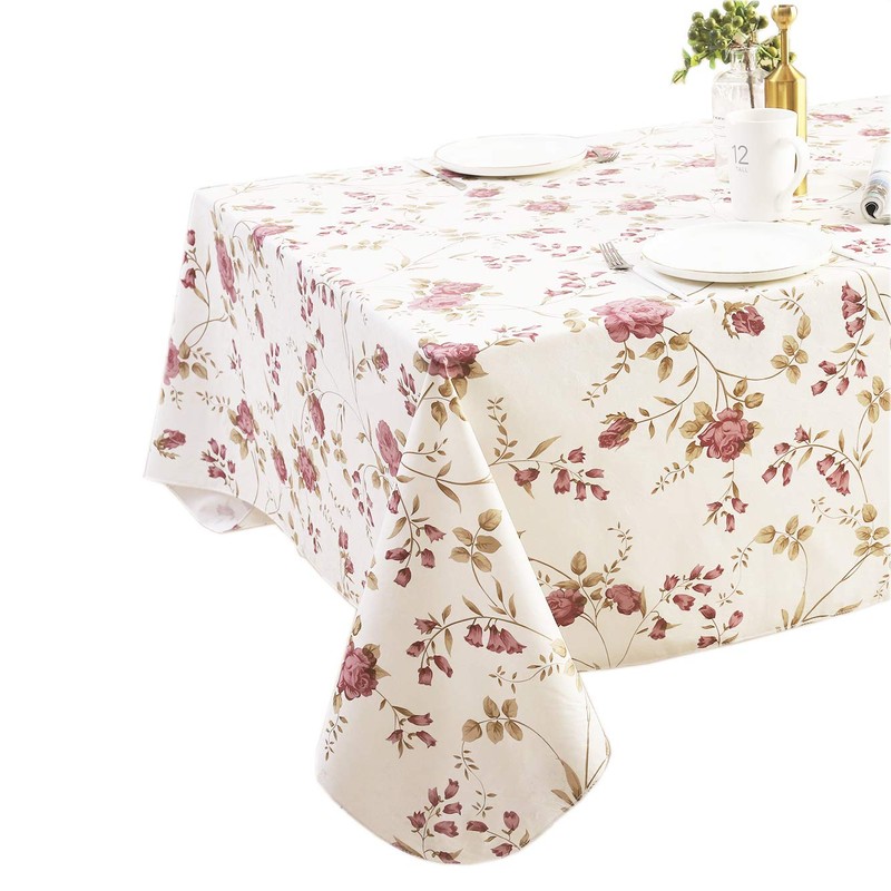 Walrus Heavy Duty Vinyl Tablecloth with Flannel Backing Waterproof Oil-Proof