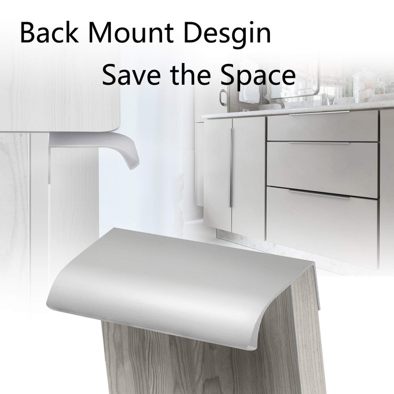 Qjaiune Back Mount Finger Edge Pull 80mm/3.15", Aluminum Hidden Handle