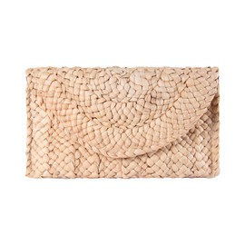 EVEOUT Women's Woven Straw Handbag Vintage Clutches Wallet Beach Holiday Bag Beige