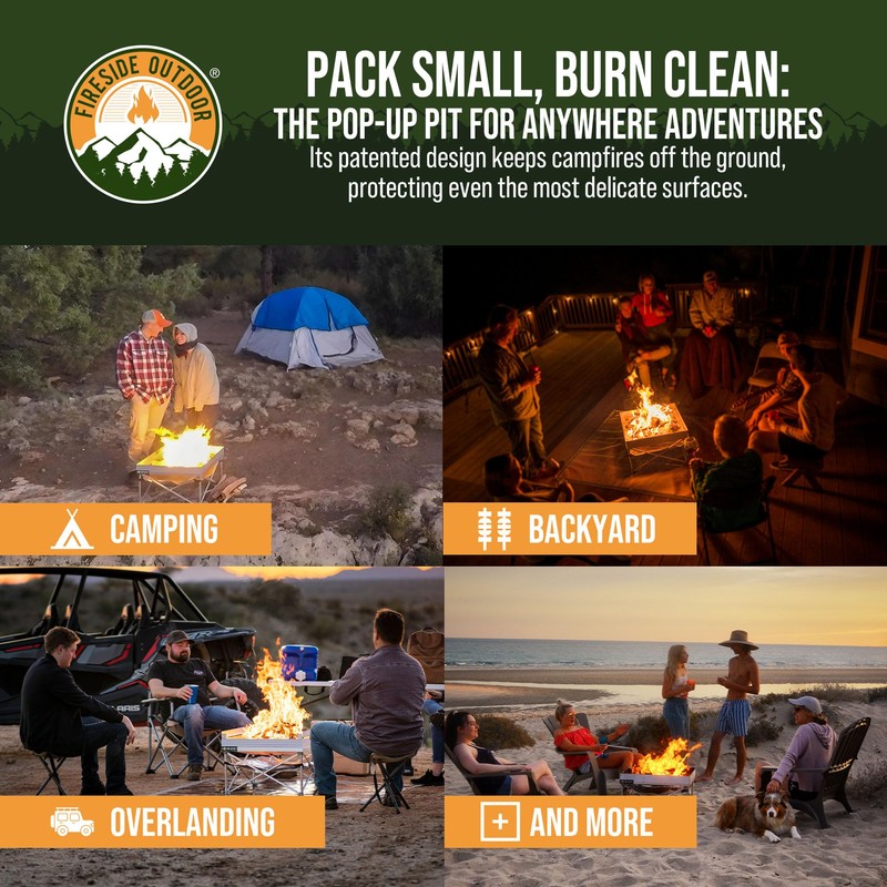 Fireside Outdoor Portable Fire Pit for Camping Fire Pit 24