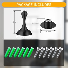 TOPTAKE Door Stoppers - Versatile and Durable Stainless Steel Door Stopper with Robust Magnetic Catch - Security Door Stopper, Holder & Jam, Ideal for All Surfaces (1, Black-1 Pack)