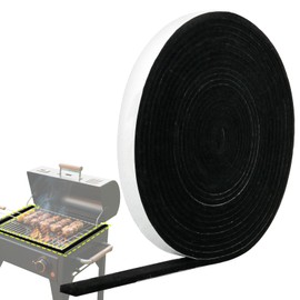 15 Ft BBQ Smoker Tape High Temp Grill Seal Tape Self Stick BBQ Gasket 1/2'' Wide Heat Proof Strip 1/8'' Thick (Black)