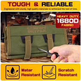 Motorcycle Tool Roll Bag - Roll-Up Tool Pouch Wrench Sturdy Organizer Handlebar Tool kit for Harley, Enduro, Dirt Bike, UTV, and Motorcycle Accessories Gear, Tools Not Included