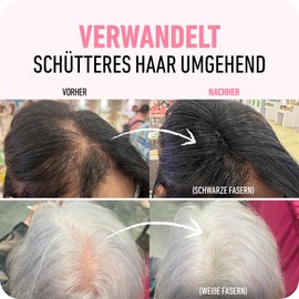 Boldify BOLDIFY Streuhaar fr Dnner Werdendes Haar (Schwarz), Unsichtbar, Natrlich, Gro?e Flasche, 28g, Kaschiert Haarausfall in 15 Sek, Haarverdichtung, Haarpuder fr Feines Haar, Frauen/M?nner
