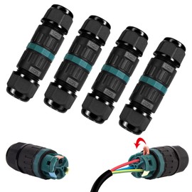 Cable Connector Waterproof IP68 - Cable Connector Waterproof 3-Pin Earth Cable Connection Sleeve for Diameter 5-12 mm Cable Diameter, 2-Way Waterproof Junction Box IP68 for Garden, Outdoor, Floor