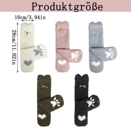 AHEJIOO Pack of 6 Cuddly Socks Women's 39-42 Fluffy Winter Socks Thermal Socks Thick Cosy Socks House Socks Multicoloured, 1