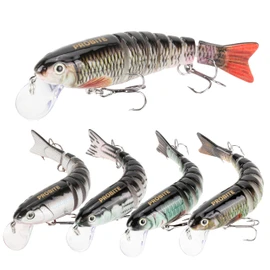 5PCS Lifelike Fishing Lures – Multi-Jointed Swimbait for Bass, Trout, Crappie, Walleye, Pike, Realistic Action with 3D Fish Eyes and Sharp Hooks, Perfect for Fishing Kits in Saltwater & Freshwater