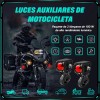 2 Faros Luces Led Auxiliares 4 Modos Lupa Para Moto