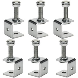 6 Stück C-Zwingen Kit, C Klemme Edelstahl Schraubklemme Heavy Duty C-Clamp Fixierzange Tischklammern Einstellbar Klemmbereich ist 0-25mm für Holzbearbeitung, Schweißen und Tischlerei