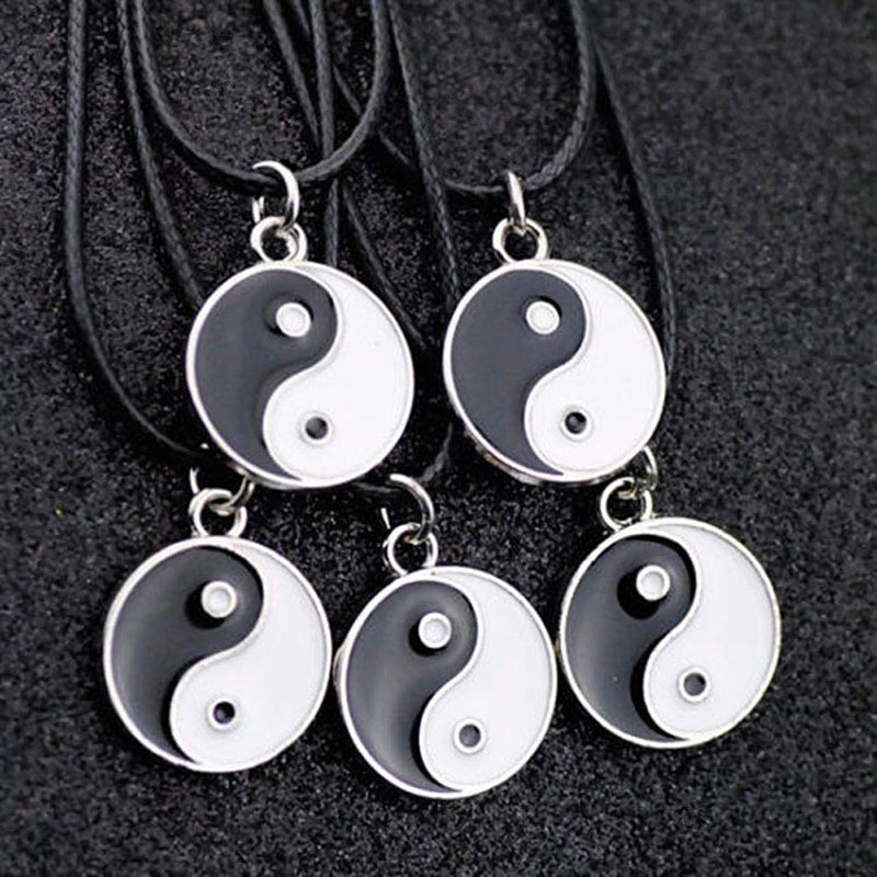 Scddboy Yin Yang Pendant Necklace for Mens - Adjustable Cord