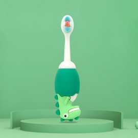 Kid Soft Brush Hair Toothbrush Cartoon Cute Dental Care Stain Removal Deep Clean Child Toothbrush for Boys Girls Green