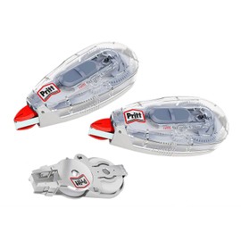 Pritt 9HPRR4HP1X Premium Correction Roller Refill Flex Immediately Rewritable, Refillable, Flexible Tip, Tape Length 12 m, Tape Width 4.2 mm, Economy Set with 2 Refillable Rollers and 1 Refill