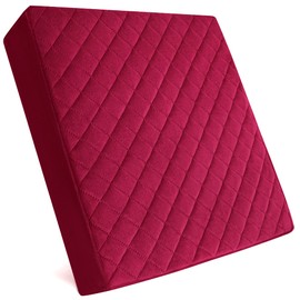 COMFORTANZA Replacement Cover for 16x16x3 Square Thick Non-Slip Chair Seat Cushion - for Kitchen, Dining, Office Chairs and Car Seats - Cover ONLY - Burgundy