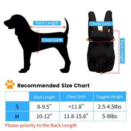 Inspack Dog Cat Backpack Carrier, Dog Carrier Comfortable for Small Medium Dogs, Pet Dog Front Chest Carriers Backpacks, Puppy Carrier Sling Backpack, Holder Papoose for Dog Baby Cat Body【Small Size】