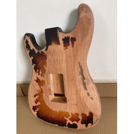 Relic Electric Guitar Body ST Style Nitro Top Alder Wood Guitar Body DIY Heavy Relic Guitar Body 3 Tone Sunburst H-S-H.