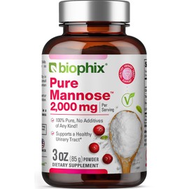 biophix Pure Mannose 100 Percent Powder 2000 mg 3 oz 85 Grams - Supports Urinary Bladder Tract Health