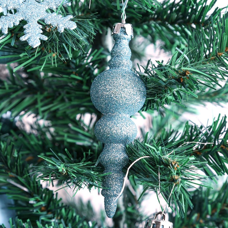 Sunnyglade 60ct Blue Christmas Tree Ball Ornaments Set Shatterproof Christmas