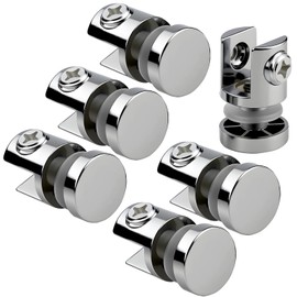 TXXATX Pack of 6 Glass Shelf Support Single Sided Glass Holder 10 mm Adjustable Glass Clamp Zinc Alloy Glass Clip for 5-10 mm Thick Glass for Bathroom Living Room Public Places