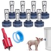 HHNIULI Automatic Pig Nipple Waterer Set with Brass Tank Connectors