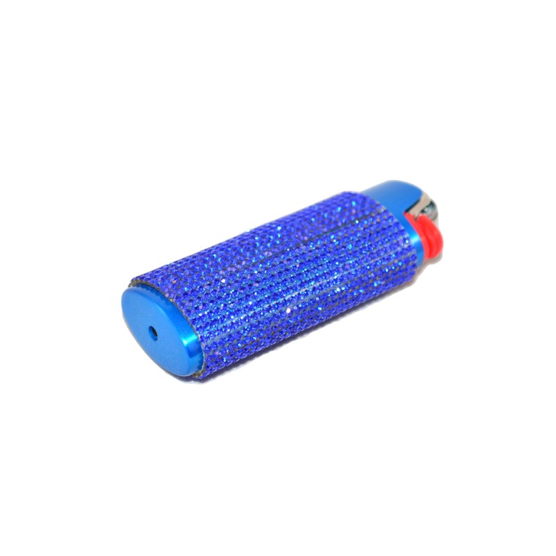 Blue Lighter Cover Sleeve with Sapphire Rhinestones LS42