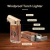 Torch Lighter Built-in V Cutter,Refillable Butane Torch Lighter,Men's Gift,All-in-one Windproof